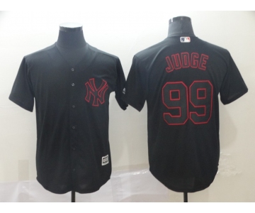 Men's New York Yankees #99 Aaron Judge  Black Fashion MLB Jersey