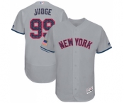 Men's New York Yankees #99 Aaron Judge Grey Stars & Stripes Authentic Collection Flex Base Baseball Jersey