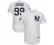 Men's New York Yankees #99 Aaron Judge White Stars & Stripes Authentic Collection Flex Base Baseball Jersey