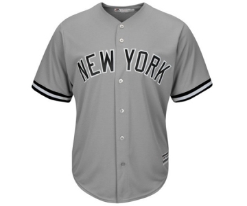 Men's New York Yankees Blank Majestic Gray Road Cool Base Team Jersey