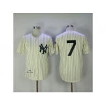 Mitchell And Ness 1951 New York Yankees #7 Mickey Mantle Cream Throwback Stitched MLB Jersey