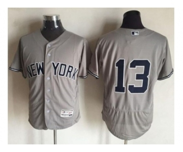 New York Yankees #13 Alex Rodriguez Grey Flexbase Authentic Collection Stitched Baseball Jersey