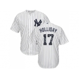 New York Yankees #17 Matt Holliday White Strip Team Logo Fashion Stitched MLB Jersey