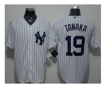 New York Yankees #19 Masahiro Tanaka White Strip New Cool Base Stitched Baseball Jersey