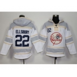 New York Yankees #22 Jacoby Ellsbury White Sawyer Hooded Sweatshirt MLB Hoodie