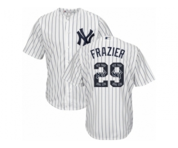 New York Yankees #29 Todd Frazier Authentic White Team Logo Fashion MLB Jersey