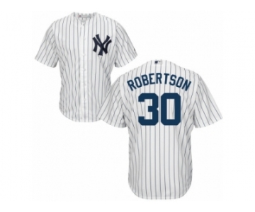 New York Yankees #30 David Robertson Replica White Home MLB Jersey