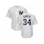 New York Yankees #34 Jamie Garcia Authentic White Team Logo Fashion MLB Jersey