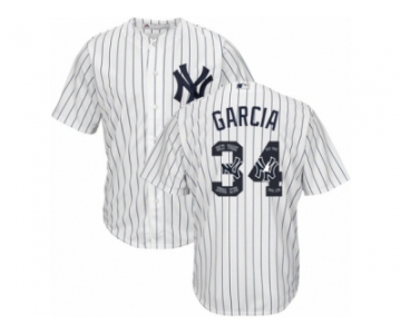 New York Yankees #34 Jamie Garcia Authentic White Team Logo Fashion MLB Jersey