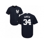 New York Yankees #34 Jamie Garcia Replica Navy Blue Alternate MLB Jersey