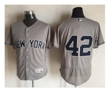 New York Yankees #42 Mariano Rivera Grey Flexbase Authentic Collection Stitched Baseball Jersey