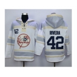 New York Yankees #42 Mariano Rivera White Sawyer Hooded Sweatshirt MLB Hoodie