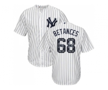 New York Yankees #68 Dellin Betances White Strip Team Logo Fashion Stitched MLB Jersey