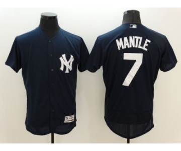 New York Yankees #7 Mickey Mantle Navy Blue Flexbase Authentic Collection Stitched Baseball Jersey