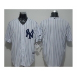 New York Yankees Blank White Strip New Cool Base Stitched Baseball Jersey