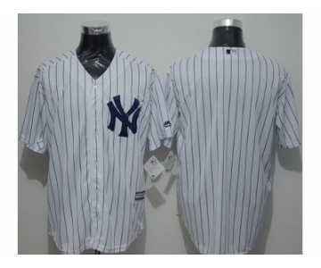 New York Yankees Blank White Strip New Cool Base Stitched Baseball Jersey