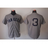 mlb jerseys New York Yankees #3 m&n grey