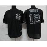 mlb jerseys new york yankees #12 ransom black fashion