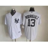 mlb jerseys new york yankees #13 rodriguez white-1(black strip)