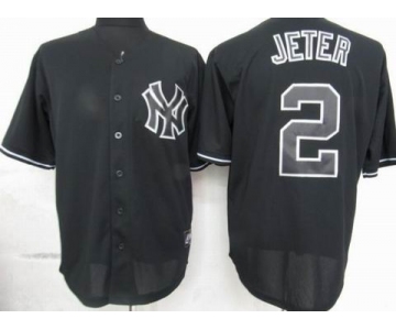 mlb jerseys new york yankees #2 jeter black fashion