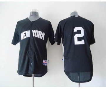 mlb jerseys new york yankees #2 jeter black[2011 road cool base BP]W