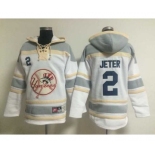 mlb jerseys new york yankees #2 jeter grey-white[pullover hooded sweatshirt]