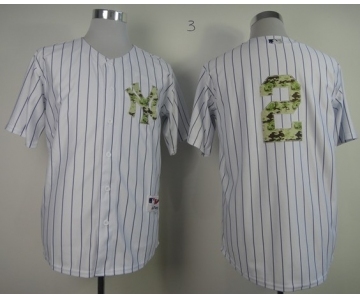 mlb jerseys new york yankees #2 jeter white[number camo][black strip]