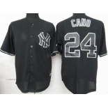 mlb jerseys new york yankees #24 cano black fashion