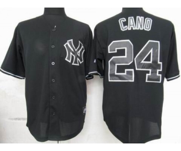 mlb jerseys new york yankees #24 cano black fashion