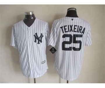 mlb jerseys new york yankees #25 teixeira white-1(black strip)