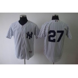 mlb jerseys new york yankees #27 white[black stripe]