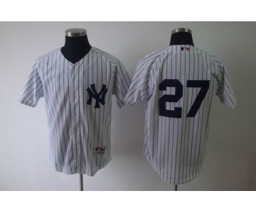 mlb jerseys new york yankees #27 white[black stripe]