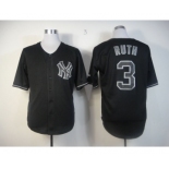 mlb jerseys new york yankees #3 ruth black[fashion]