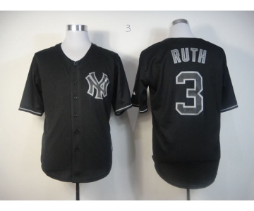 mlb jerseys new york yankees #3 ruth black[fashion]