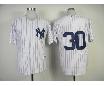 mlb jerseys new york yankees #30 white(black strip)