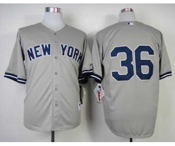 mlb jerseys new york yankees #36 grey