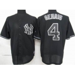 mlb jerseys new york yankees #4 gehrig black fashion