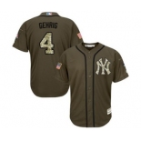 mlb jerseys new york yankees #4 lou gehrig green salute to service