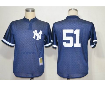 mlb jerseys new york yankees #51 bernie williams m&n blue 1995