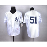 mlb jerseys new york yankees #51 bernie williams white(black strip)