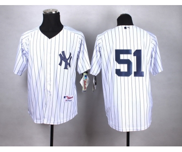 mlb jerseys new york yankees #51 bernie williams white(black strip)