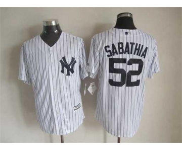 mlb jerseys new york yankees #52 sabathia white-1(black strip)