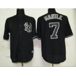 mlb jerseys new york yankees #7 mantle black fashion