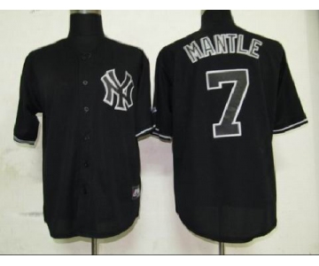 mlb jerseys new york yankees #7 mantle black fashion