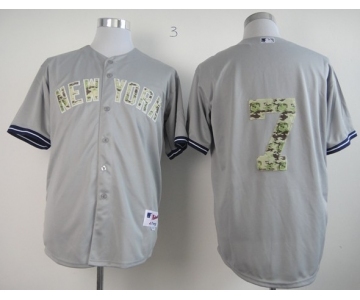 mlb jerseys new york yankees #7 mantle grey[number camo]