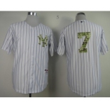 mlb jerseys new york yankees #7 mantle white[number camo][black strip]