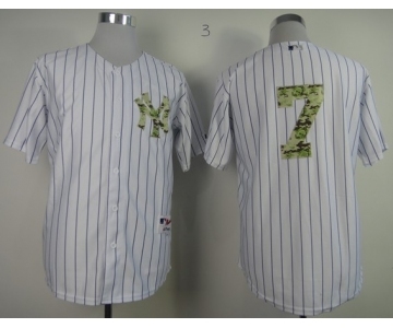 mlb jerseys new york yankees #7 mantle white[number camo][black strip]