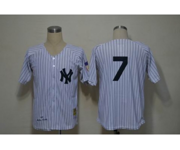 mlb jerseys new york yankees #7 mickey mantle white  M&N(black strip)