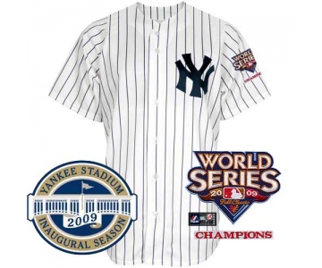 mlb jerseys new york yankees blank 2009 world series patch white