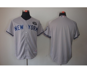 mlb jerseys new york yankees blank grey[gms]